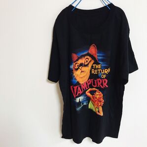 Tシャツ 半袖 猫 ねこ ネコ cat ホラー 半袖Tシャツ 黒