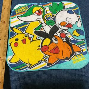 ミニタオル ポケモン　ポケットモンスター　タオルハンカチ ピカチュー　ポカブ　ミジュマル　ツタージャ　中古　ベストウィッシュ