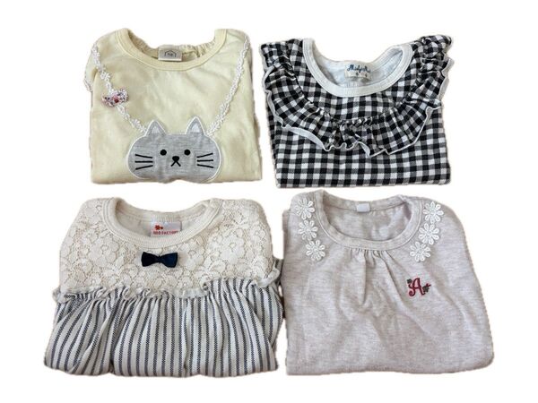 女の子 長袖Tシャツ 4枚セット 90、95サイズ