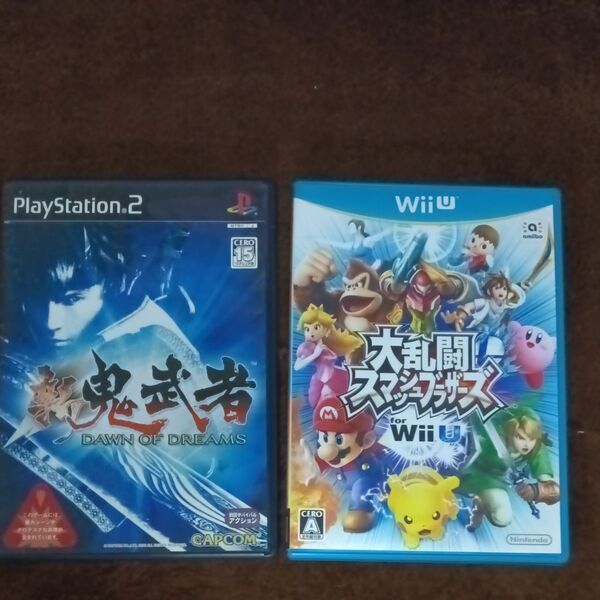 【ジャンク】PS2新鬼武者 WiiU大乱闘スマッシュブラザーズ 2本セット