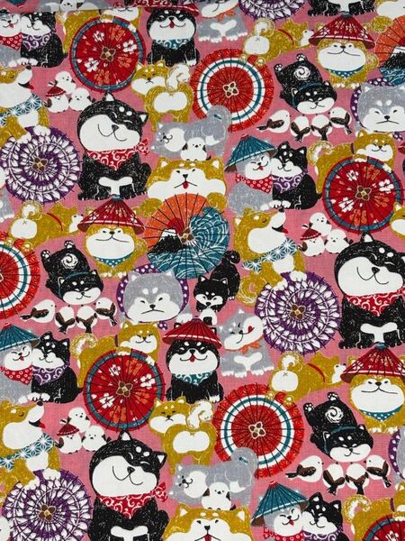 SALE スケア生地 わんこだ和 生地幅108×50 ばんがさだワン