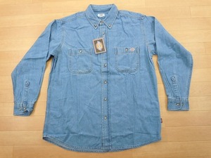 g274★新品★サイズ LL★DICKIES ディッキーズ FB460U デニムシャツ★ワークシャツ ボンマックス★カラー7 ブルー★即決★