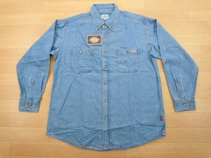 g277★新品★サイズ LL★DICKIES ディッキーズ FB460U デニムシャツ★ワークシャツ ボンマックス★カラー7 ブルー★即決★