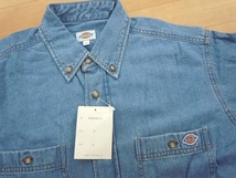 g293★新品★サイズ L★DICKIES ディッキーズ FB460U デニムシャツ★ワークシャツ ボンマックス★カラー7 ブルー★即決★_画像2