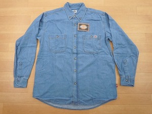 g305★新品★サイズ L★DICKIES ディッキーズ FB460U デニムシャツ★ワークシャツ ボンマックス★カラー7 ブルー★即決★