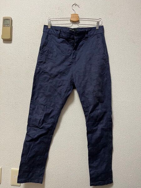 Virgo work wear ヴァルゴワークウェア サルエルスキニーパンツ /3 ネイビー 迷彩カモフラ柄 ストレッチ