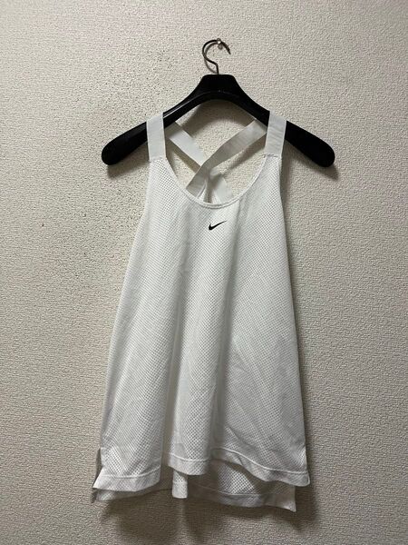 ナイキ ドライフィット メッシュタンクトップ /L 白 ホワイト ストレッチ NIKE DRY-FIT