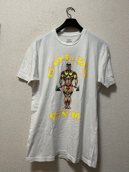 GOLD'S GYM ゴールドジム ロゴプリント 半袖Tシャツ /M 白 ホワイト トレーニング