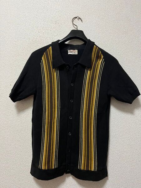 15SS Radiall ラディアル リネン混半袖ニットシャツ /S ブラック 黒 メキシカンライン ストレッチ ルード