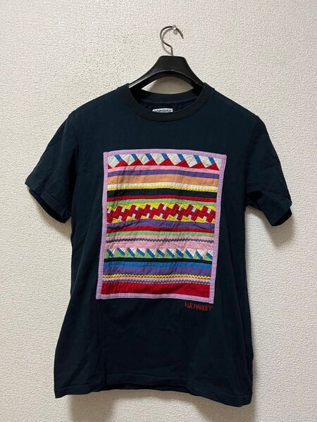 ハリウッドランチマーケット ボンベイバザー 半袖Tシャツ /2 ダークネイビー×マルチカラ民族 ネイティブ HRM