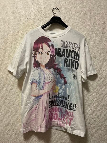 美品 二次元コスパ×ラブライブ!サンシャイン 桜内梨子 半袖Tシャツ /L 全面プリント COSPA ホワイト 白