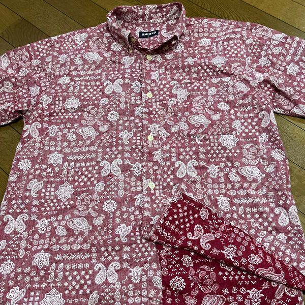 OLD UNIQLO オールドユニクロ 裏地バンダナ柄 BD シャツ 美品