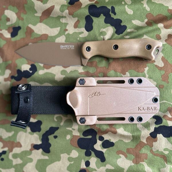 KA-BAR BK-19 ナイフ 黒 シース付き タクティカル ケーバー タンカラー サバイバル キャンプ ナイフ アウトドア