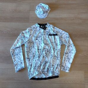 XLサイズ kemaloce 白猫 サイクルジャージとサイクルキャップ