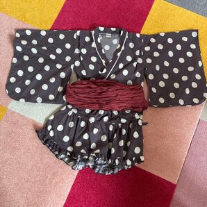 水玉模様 浴衣 甚平 セットアップ 120