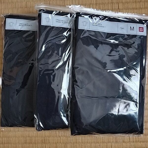 ユニクロ メンズ クルーネックショートスリーブT ネイビーM 3着