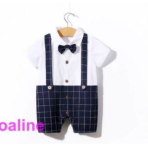 フォーマル 半袖ロンパース60センチ 男の子 お宮参り お食い初め マンスリーフォト ロンパース 男の子 蝶ネクタイ