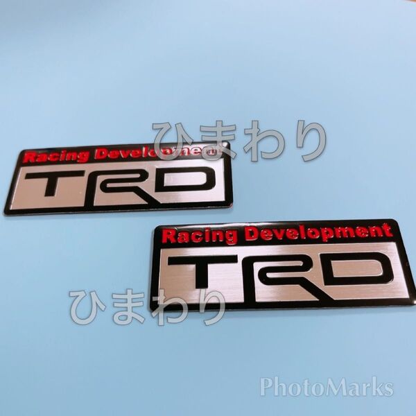 トヨタ TOYOTA TRD trd ステッカー エンブレム 高品質アルミ製 車用品 カーアクセサリー ドレスアップ 2枚セット