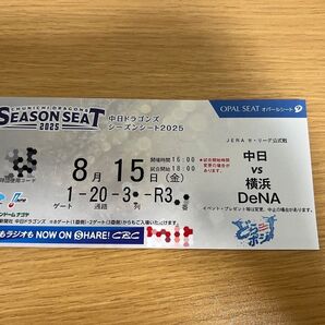 【7/28(月)まで2500円で発売!】8/15(金)中日vs横浜DeNA 1塁側内野B席 バンテリンドームナゴヤ