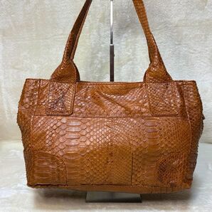 iiisanpo サンポー パイソン柄 ハンドバッグ ブラウン A4収納可能