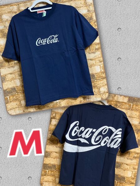 コカコーラ メンズ プリントTシャツ M ネイビー