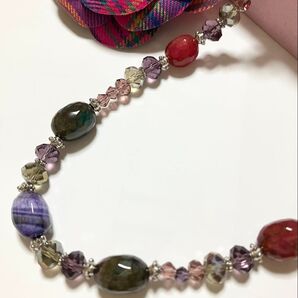 新品カラフルビジュー&ビーズ1281連ロングネックレス