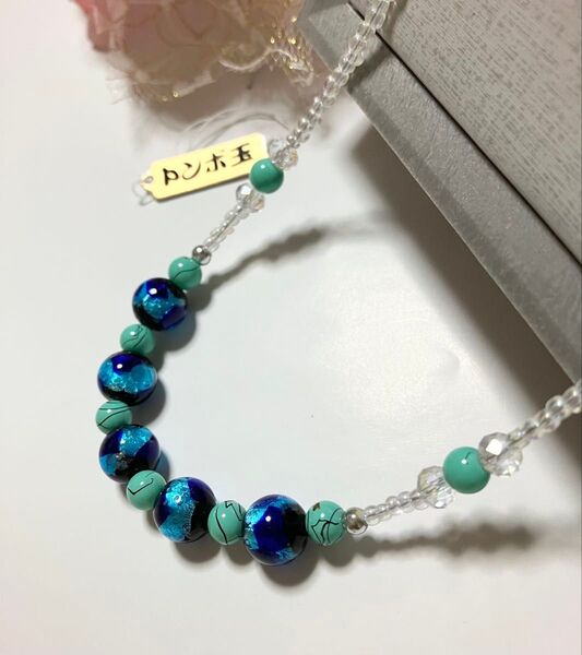 新品とんぼ玉1314夜光(蓄光)ホタルガラスショートサイズ