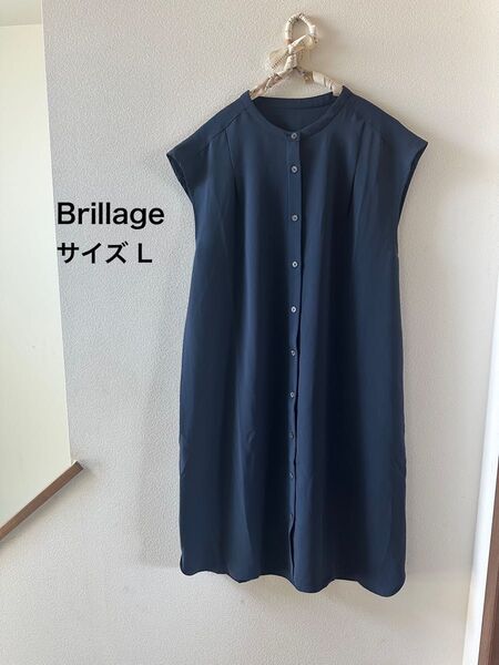 Brillage ワンピース ノースリーブ ネイビー