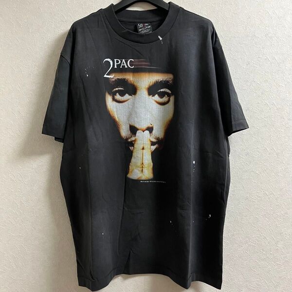 2PAC ビンテージ加工Tシャツ ラップT