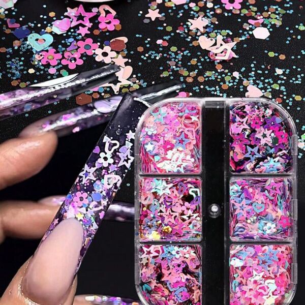 ネイル ネイルパーツ ホログラム ハート 星 花 パーツ ネイルストーン スパンコール