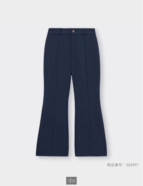 GU カットソーカラーフレアスラックスB+EC(丈短め65.0cm)