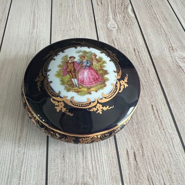小物入れ LIMOGES CASTEL 金彩 フランス 陶器 アンティーク 陶器 リモージュキャッスル フランス製 22K
