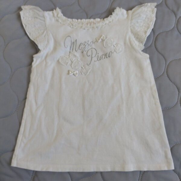 Mezzo Piano ホワイト Tシャツ 130 半袖 トップス メゾピアノ