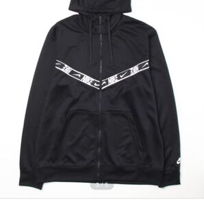 未使用 ナイキ NIKE ナイキ NSW リピート PK フルジップ L/S フーディ Mサイズ パーカー スウェット 黒