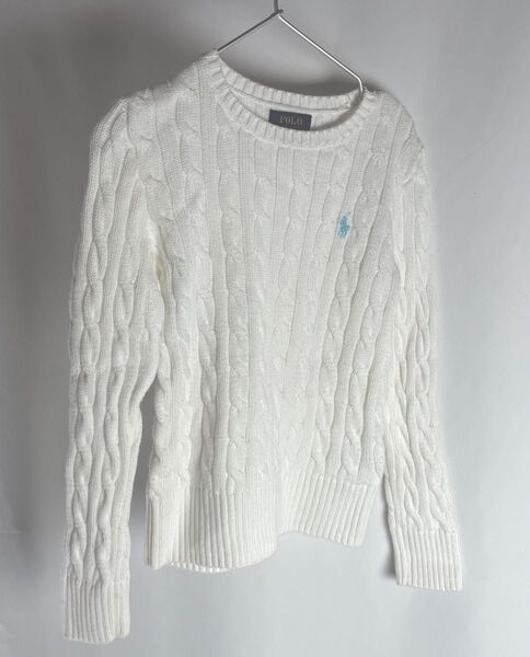 POLO RALPH LAUREN ケーブルニットセーター 白 130