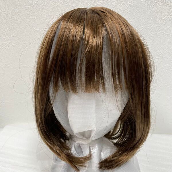 フルウィッグ ボブ ライトブラウン フルウィッグ 頭頂部 かつら 前髪 舞台小道具 女装 コスプレ 舞台