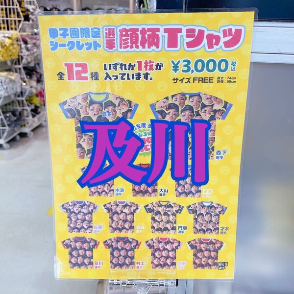 阪神 阪神タイガース シークレット 選手顔柄Tシャツ 甲子園限定 ランダム 写真 フォト 及川雅貴