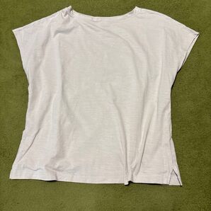 無印良品 フレンチスリーブTシャツ XL ボートネック ベージュ おまけのブラック 2枚セット