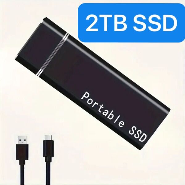 外付けSSD スティックSSD USB接続 2TB 外部ストレージ コンパクト軽量 持ち歩き ポケットサイズ