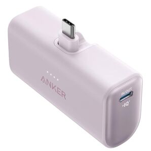 Anker NanoPowerBank USB-C モバイルバッテリー パープル 5000mAh コンパクト 充電器 アンカー