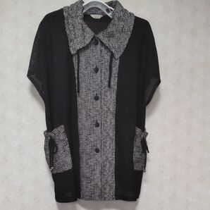 前開きベスト 春夏向け ちりめん メッシュ レディース 体型カバー 日本製