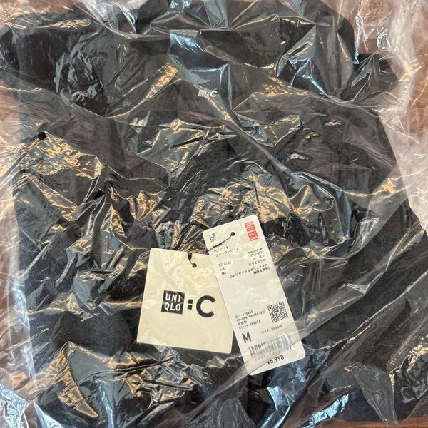 新品未使用 タグ付き UNIQLO C ベルテッド シャツ ワンピース ユニクロ グレー Mサイズ 長袖 ユニクロ