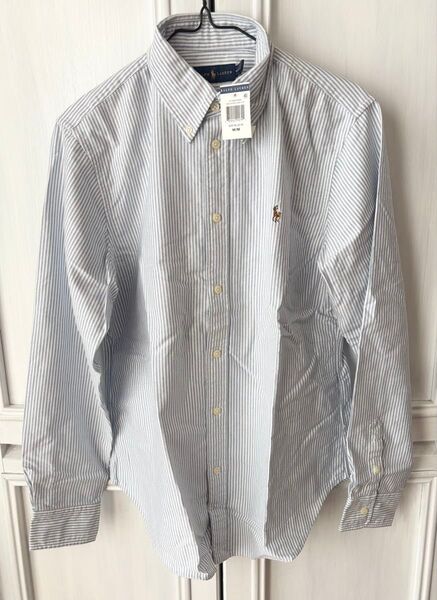 ★新品&激安 ラルフローレン 青ストライプ長袖シャツ ブラウス Mサイズ★