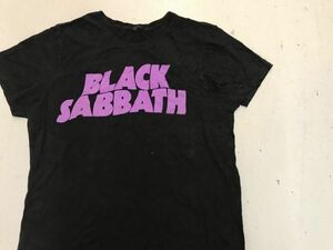 【古着レア美品LADY'S BLACKSABBATHバンドロゴTシャツ黒XL】ブラックサバスオジーオズボーンVINTAGEビンテージアメカジ