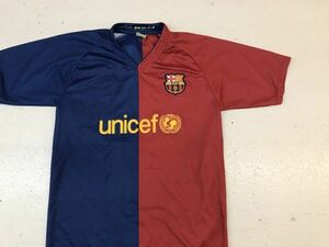 【古着GAME TOPSレア美品サッカーF.C.バルセロナイニエスタユニフォームTシャツ紺赤】soccer Barcelona INIESTA W杯ワールドカップ