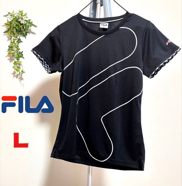 【FILA】【Lサイズ】【美品】フィラ レディース 半袖 Tシャツ トップス カットソー スポーツウェア トレーニングウェア