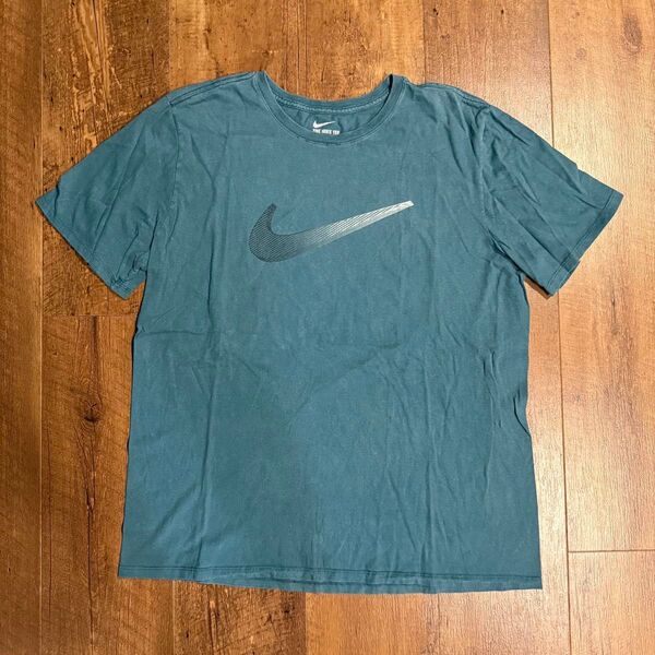 y2k 00s NIKE ナイキ 半袖 Tシャツ 半袖Tシャツ センタービッグロゴ スウォッシュ緑プリント ボックスシルエットXL