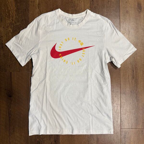 y2k NIKE センタービッグロゴ スウォッシュアスレチックロゴ ホワイト Tシャツ 半袖Tシャツ 半袖 白 メンズ M