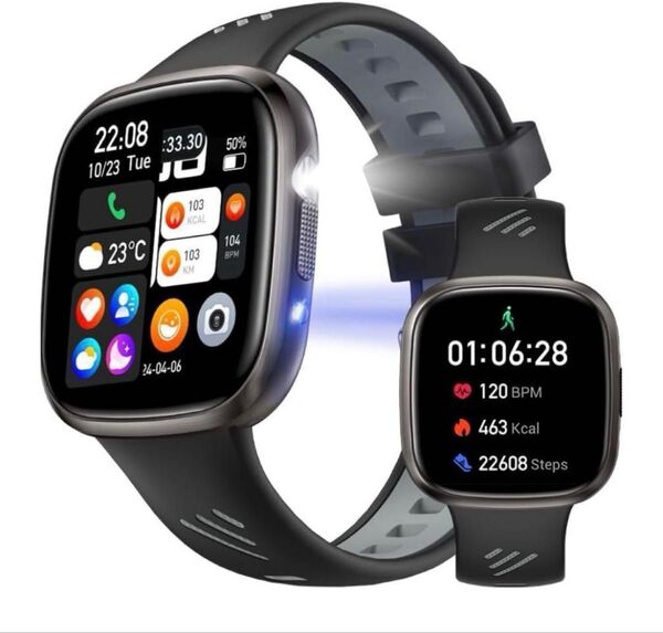 スマートウォッチ 通話機能 1.72インチ大画面 iPhone Android 健康管理 Watch