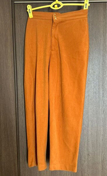 フィルグランデ テーパードパンツ オレンジ L 微起毛 レーヨン ウエストゴム